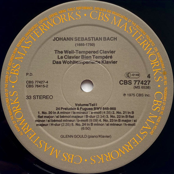 Das Wohltemperierte Klavier BWV 846-893 = The Well-Tempered Clavier = Le Clavier Bien Tempéré