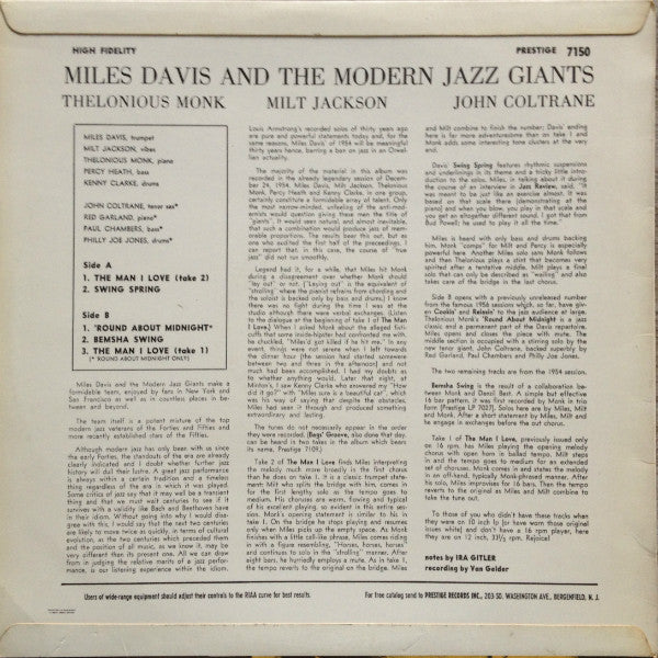 Miles Davis And The Modern Jazz Giants