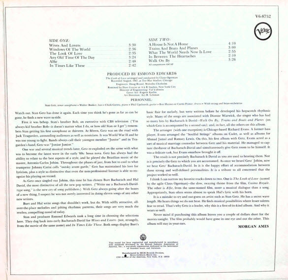 What The World Needs Now - Stan Getz Plays Bacharach And David