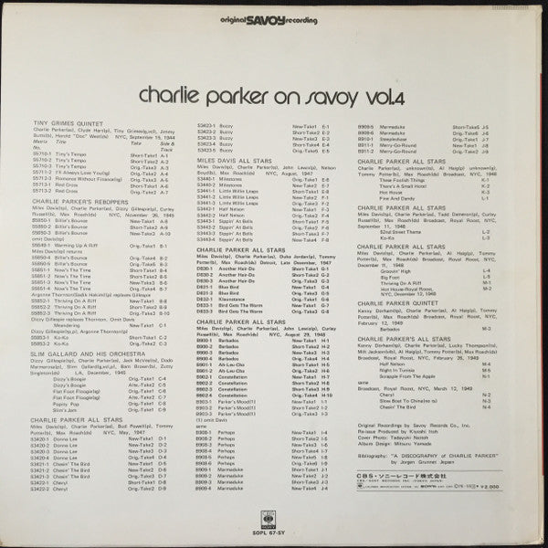 Charlie Parker On Savoy Vol. 4