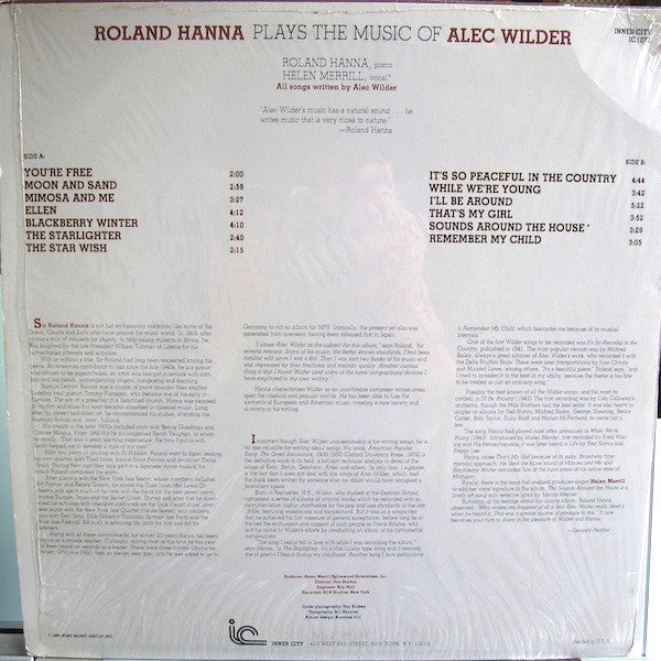 Roland Hanna Plays The Music Of Alec Wilder