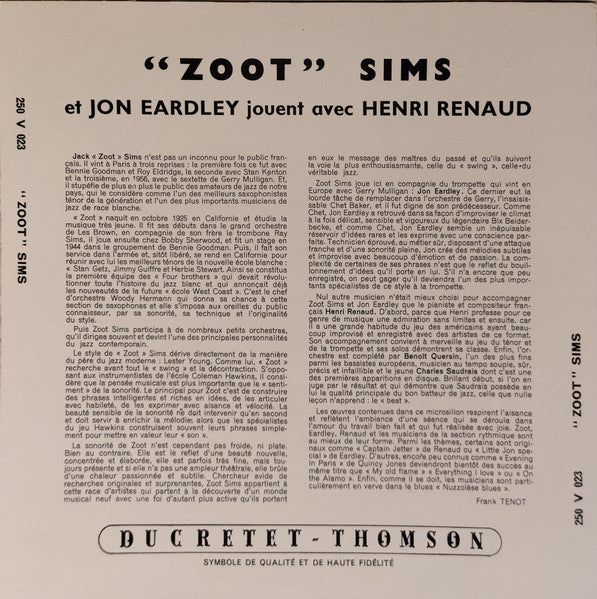 Zoot Sims Avec Henri Renaud Et Son Orchestre Et Jon Eardley