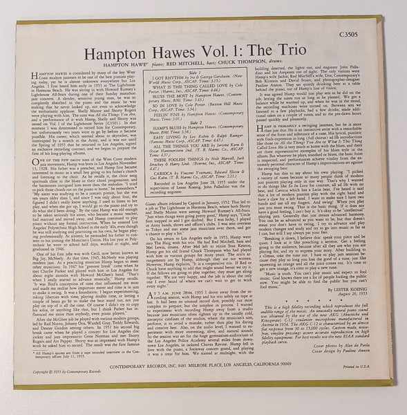 Hampton Hawes Trio, Vol. 1