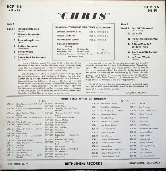 Release: Chris-Vinyl-US-1956-BCP-56, BCP 56-29510737