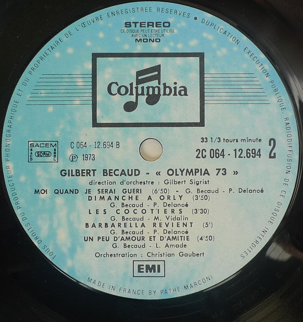 Olympia 73 - Enregistrement Public