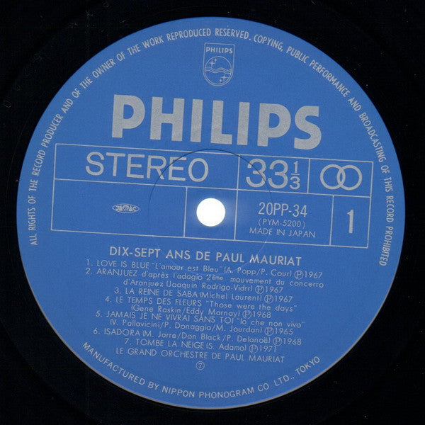 Dix-Sept Ans De Paul Mauriat