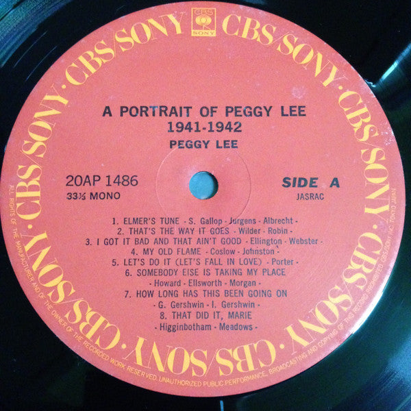 A Portrait Of Peggy Lee 1941 - 1942