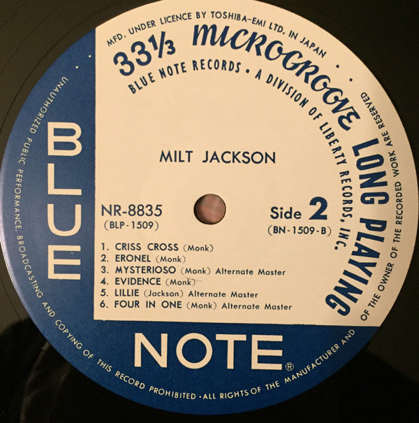 Milt Jackson With John Lewis, Percy Heath, Kenny Clarke, Lou Donaldson And The Thelonious Monk Quintet