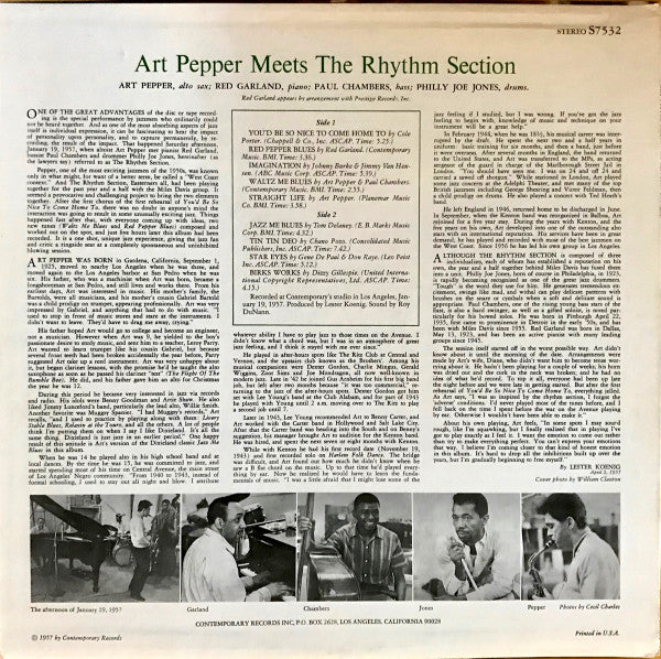 Art Pepper Meets The Rhythm Section