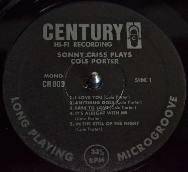 Sonny Criss Plays Cole Porter