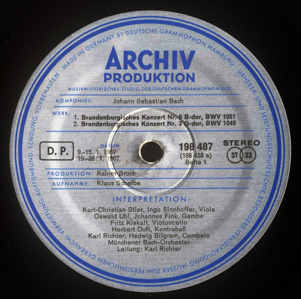 Brandenburgische Konzerte (1) (Nr. 6 B-Dur, BWV 1051 · Nr. 3 G-Dur, BWV 1048 · Nr. 1 F-Dur, BWV 1046)