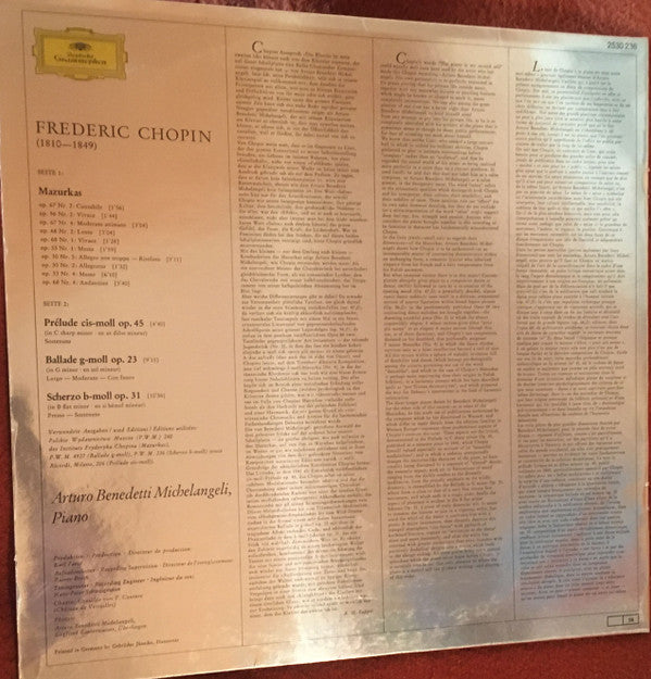 10 Mazurkas · Prélude Op. 45 · Ballade Op.23 · Scherzo Op. 31