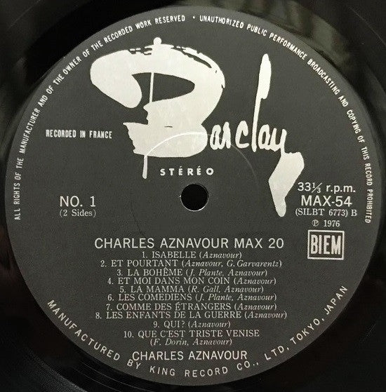 Charles Aznavour Max 20