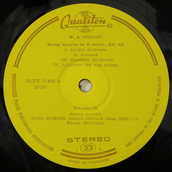 Six String Quartets - Dedicated To J. Haydn