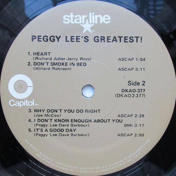 Peggy Lee's Greatest!