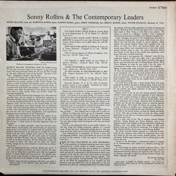 Sonny Rollins And The Contemporary Leaders