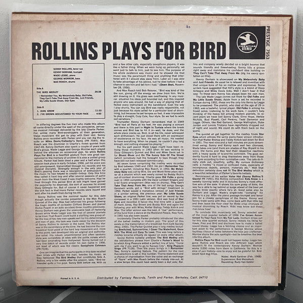 Rollins Plays For Bird