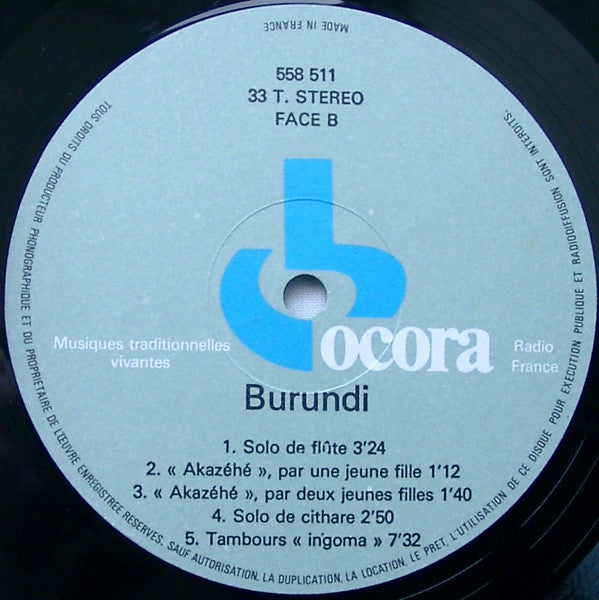 Burundi - Musiques Traditionnelles