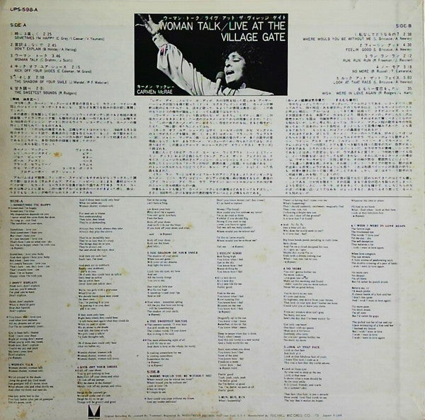 Woman Talk (Live At The Village Gate)