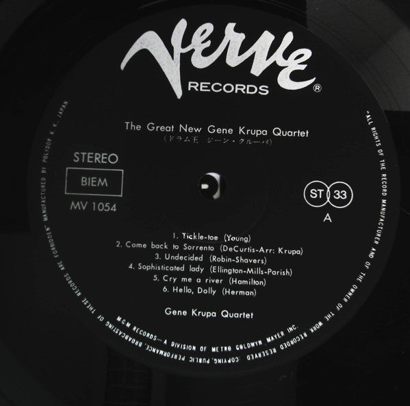The Great New Gene Krupa Quartet Featuring Charlie Ventura