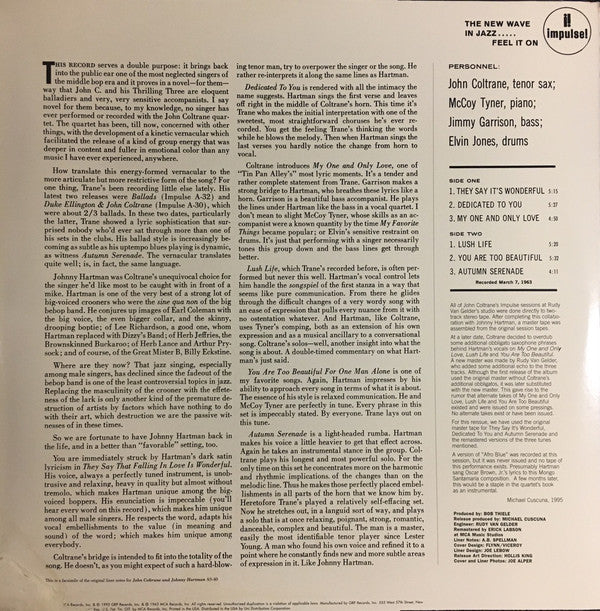 John Coltrane And Johnny Hartman