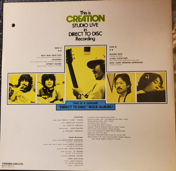 This Is Creation Studio Live in Direct to Disc Recording