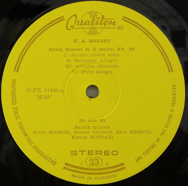 Six String Quartets - Dedicated To J. Haydn