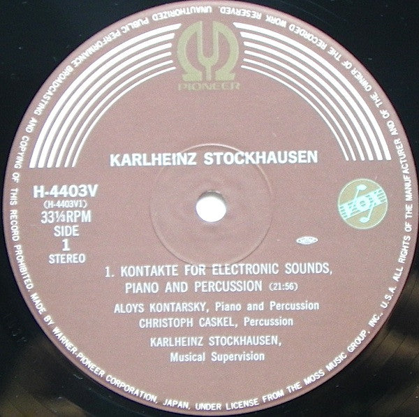 Kontakte For Electronic Sounds, Piano And Percussion / Refrain For Three Instrumentalists