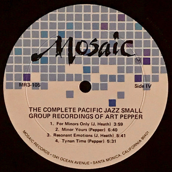 The Complete Pacific Jazz Small Group Recordings Of Art Pepper