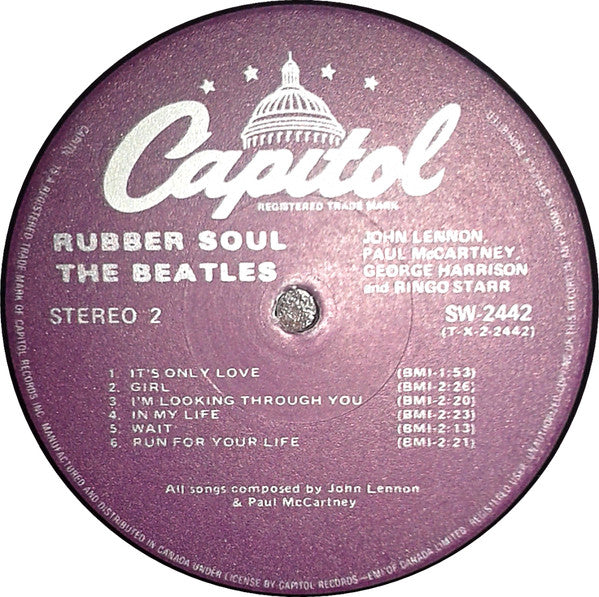 Release: Rubber Soul-Vinyl-Canada-1980-SW-2442-1824103