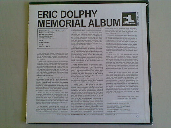 Memorial Album Recorded Live At The Five Spot