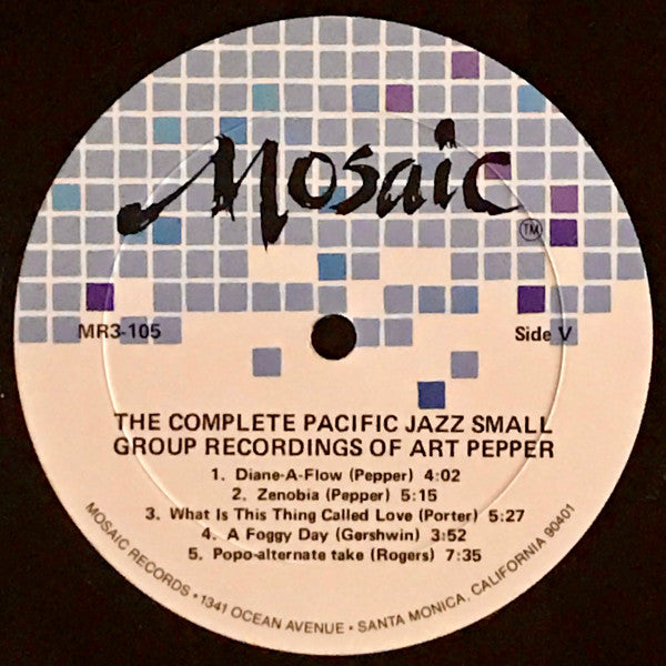 The Complete Pacific Jazz Small Group Recordings Of Art Pepper