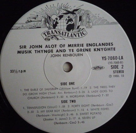 Sir John Alot Of Merrie Englandes Musyk Thyng & Ye Grene Knyghte = 鎧面の騎士