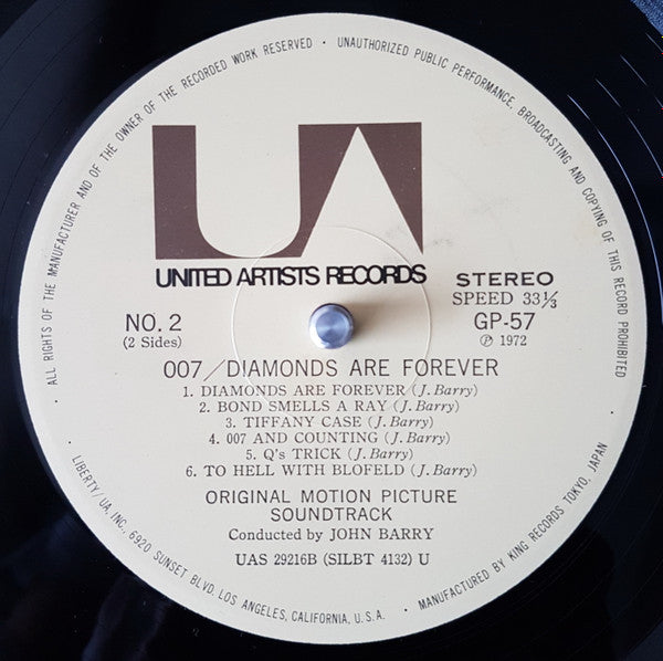 007/ダイヤモンドは永遠に = Diamonds Are Forever (Original Motion Picture Soundtrack)