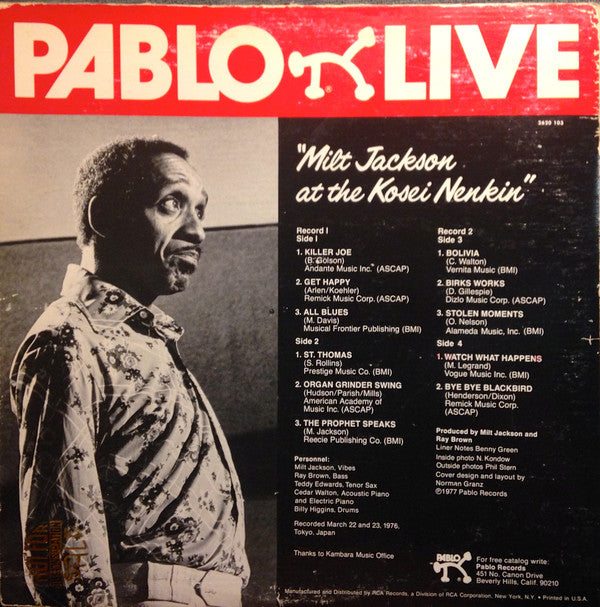 Milt Jackson At The Kosei Nenkin