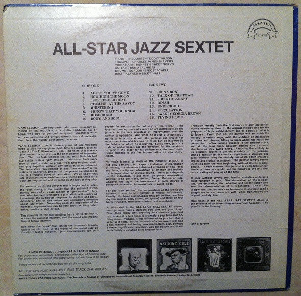 A Jam Session With The All Star Jazz Sextet