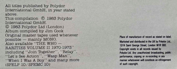 Rarities Vol. 1 "1966-1968"