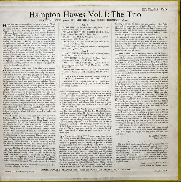 Hampton Hawes Vol. 1: The Trio