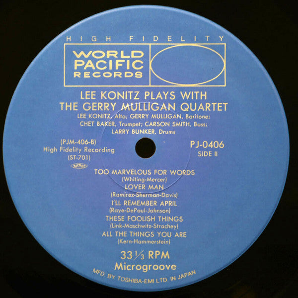 Lee Konitz Plays With The Gerry Mulligan Quartet