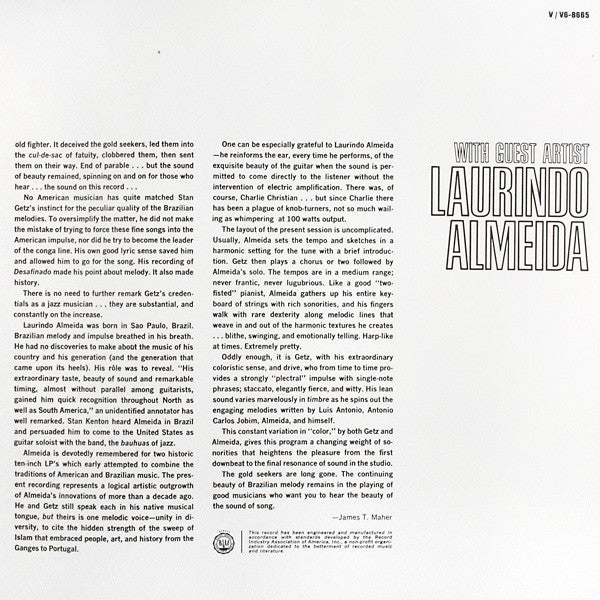 Stan Getz With Guest Artist Laurindo Almeida