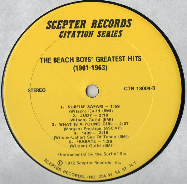 The Best Of The Beach Boys - The Beach Boys' Greatest Hits (1961-1963)