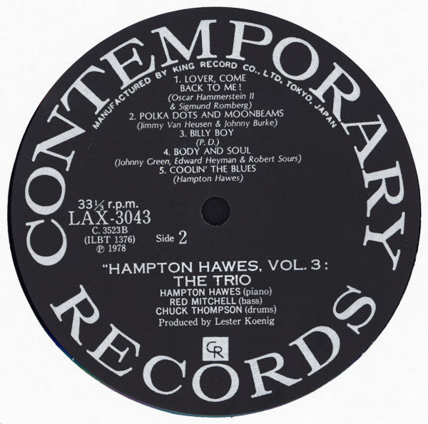 Everybody Likes Hampton Hawes, Vol. 3: The Trio
