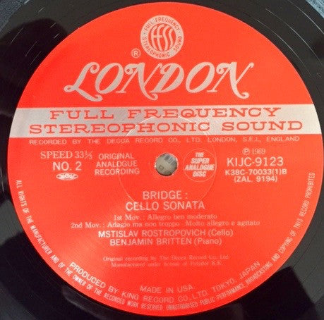 Schubert: Sonata For Arpeggione And Piano / Bridge: Sonata For Cello And Piano