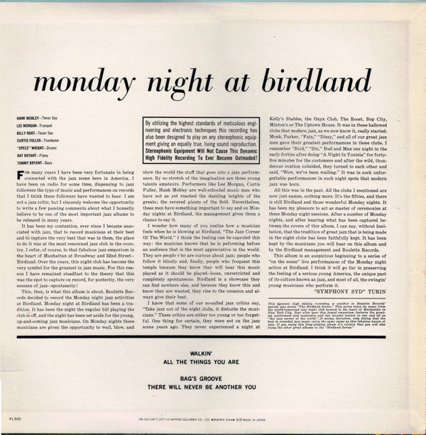 Monday Night At Birdland