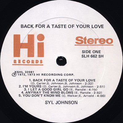 Back For A Taste Of Your Love