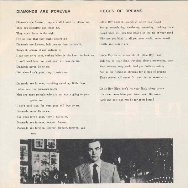ダイヤモンドは永遠に = Diamonds Are Forever / 美しき愛のかけら = Pieces Of Dreams