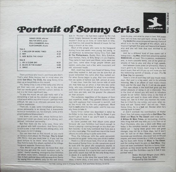 Portrait Of Sonny Criss