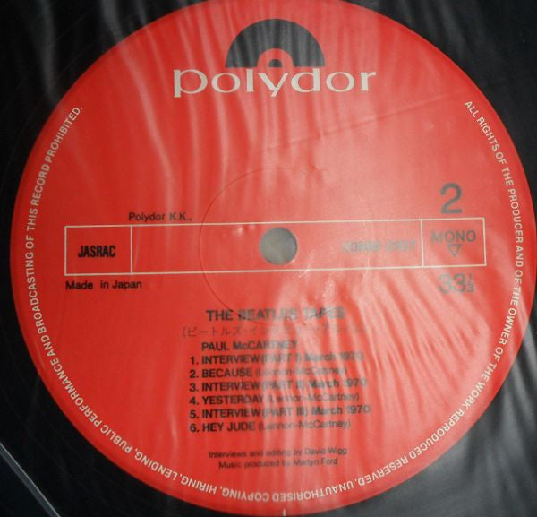 The Beatles Tapes From The David Wigg Interviews