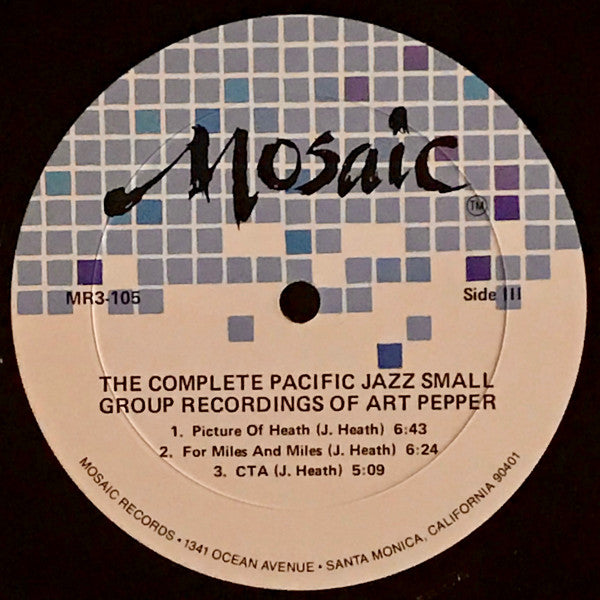 The Complete Pacific Jazz Small Group Recordings Of Art Pepper
