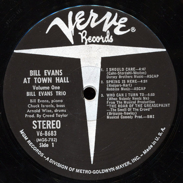 Bill Evans At Town Hall (Volume One)